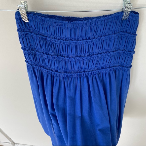 Akris Punto Pleated Knee Length Smocked Waist Skirt in Royal Blue sz 4 - Picture 2 of 8